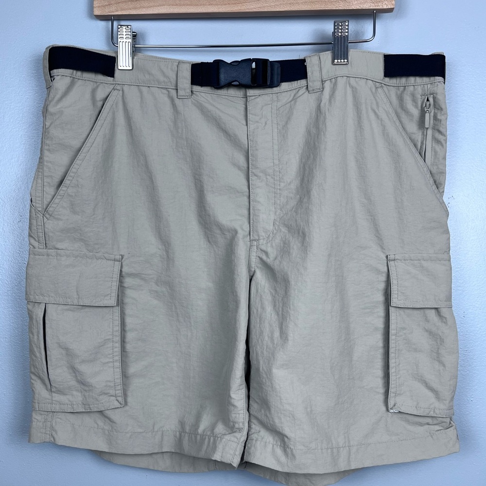Lands End Men's 100% Nylon Belted Cargo Hiking Shorts Size 34; Outdoor, Camping